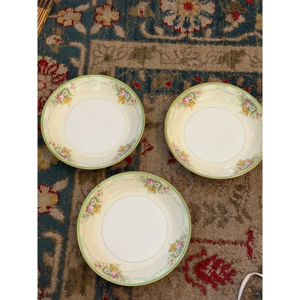 Vintage Grace China Salad Soup Bowl Formal Garden Set of 3 French